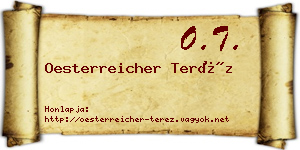 Oesterreicher Teréz névjegykártya